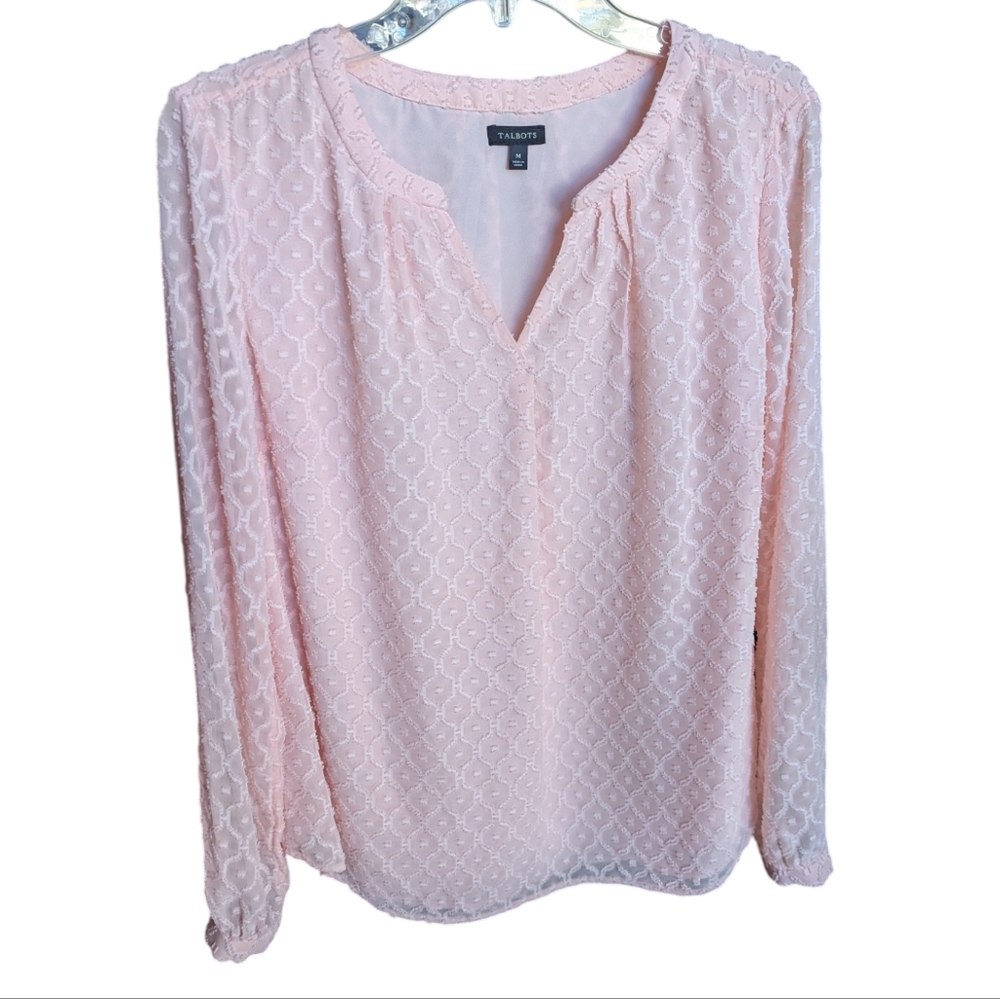 Talbots Blush Pink Blouse Medium EUC